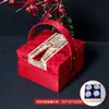 Caixa de Presente Vermelha Quadrada Estilo Chinês para Casamentos, Caixa Vazia Festiva de Mão, Caixa de Doces de Casamento de Luxo, Caixa de Presente Lembrança, Caixa de Embalagem para Presente