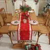Caminho de Mesa de Natal Decoração de Restaurante Aparador Sapateira Arranjo Jogo Americano Vermelho Grande Mesa de Jantar Tecido de Cobertura Toalha de Mesa de Alta Qualidade