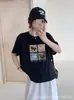 Camiseta Feminina Loose de Algodão Bambu com Gola Redonda e Manga Curta de Guangzhou, Versátil e Emagrecedora, Direto da Fábrica