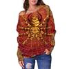 Amazon Suéter 3D estampado de pulpo araña alpaca Europeo y Americano nuevo top suéter de hombros descubiertos para mujer camiseta interior para mujer Mujer