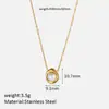 Collar Cadena Clavícula Estrella Pequeña Estrella de Ocho Puntas Estilo Bosque Titanio Acero Oro y Negro Chapado en Oro de 18K Joyería Acero Inoxidable Venta al por Mayor