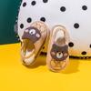 Pantuflas de Tela para Niños Fawn Millie Primavera y Otoño Correa Trasera Lindo Oso de Dibujos Animados Niños y Niñas Pantuflas Suaves para el Hogar