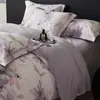 Juego de ropa de cama de cuatro piezas de algodón puro de alta calidad, alto número de hilos, engrosado, cepillado, 100% algodón, sábana, funda de edredón, funda de almohada, ropa de cama para todas las estaciones