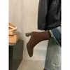 Botines de Tacón Alto para Mujer 2025 Nuevo Otoño e Invierno Retro Francés Gamuza Tacón Grueso Botines Ajustados Elegantes Botines Coreanos al Tobillo