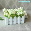 16 valla de madera traje de flor artificial flor artificial en maceta decoración de porche de sala de estar interior flores y plantas adornos de plantas pequeñas en maceta
