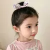 Gomita Plisada con Lazo para Niña, Banda Elástica para Moño de Niña, Cuerda para el Cabello que No Daña el Cabello, Goma para el Cabello Infantil, Accesorio para el Cabello