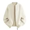 Otoño Invierno 2026 Nuevo Suéter de Punto Casual de Moda para Hombre con Cuello Redondo Simple y Doble Cremallera Tallas Grandes