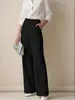 Calça de Verão Nova Transfronteiriça Estilo Europeu e Americano Cintura Alta Caimento Fluido Perna Reta para Mulheres, Corte Solto, Calça Casual de Perna Larga para o Dia a Dia, Amazon