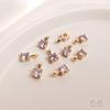 Paquete de 14K Color Oro Real Conservación del Color Zirconia Incrustada Colgante Pequeño Brillante Zirconio de Color 3A Colgante Pequeño Hecho a Mano para DIY Colgante de Joyería