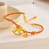Pulseira S925 Prata Esterlina "Dinheiro Vem Rápido" para Mulheres, Estilo Chinês Retro Trançado Fio Vermelho Pulseira do Zodíaco Atacado