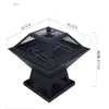 Bacia quadrada resistente a altas temperaturas para fogueira, fogão a lenha, aquecedor externo para churrasco, pote de carvão portátil, grelha de churrasco