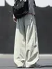 Diseño de patchwork americano moderno, pantalones casuales de pierna ancha, unisex, nueva colección de otoño 2026, corte recto holgado, estilo de pierna curva