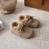 Sapatos Boken Estilo Coreano para Meninas 2025 Inverno Crianças Sapatos Gorro Aconchegantes Espessos Bebê Retrô Sapatos de Algodão Macios Antiderrapantes