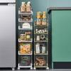 Cozinha Gap Armazenamento Rack Piso Multi-camada Ultra-estreito 18cm Carrinho Geladeira Gap Rack Parede 20cm Rack Side Storage Rack