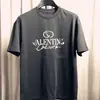 100% algodão, com estampa de letras Vano transfronteiriça, modelagem solta, gola redonda, manga curta, unissex, estilo verão, por Warren Tian N