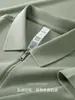 Polo de Algodón Piqué Ice-Cool para Hombre, Verano 2025 Manga Corta Color Sólido Negocio Delgado Media Cremallera Cuello Camisero