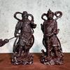 Escultura em Madeira de Ébano de Kala Vairocana Bodhisattva, Estátua da Divindade Guardiã de Guan Yu, Madeira Maciça de Templo para Uso Doméstico
