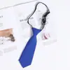 Corbata Pequeña para Mujer, No Necesita Atarse, Estilo Japonés Ultracorta, Color Sólido Hecha a Mano, Estilo Universitario, Marrón Retro, Jardín de Infancia