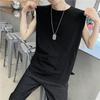 Camiseta sin mangas de color liso de marca de moda de verano para hombre, chaleco deportivo informal de estilo coreano, camiseta que combina con todo, camisa base