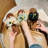 2025 Estilo Coreano Celebridad de Internet Nuevas Sandalias de Encaje con Lazo de Verano Casual para Exterior Zapatos de Playa de Moda Zapatillas de Mujer