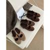 Zapatos Planos Elásticos de Tira Cruzada Estilo Coreano Boca Baja para Mujer Otoño 2025 Tacón Bajo Punta Redonda Mary Janes Zapatos Estilo Bosque para Mujeres Jóvenes Modernos