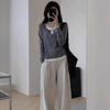 Suéter de punto de dos piezas con diseño de diseño, camisa básica para mujer, ropa interior de otoño e invierno, temperamento ajustado, top corto adelgazante para mujer