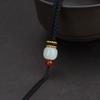 Colgante de jade hetiano natural tejido a mano con cuerda para collar, colgante de cuerda para cuello, colgante de jade de Buda