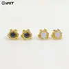 Ehp102 Sol Pequeño Girasol Piedras Preciosas de Colores Gancho para Pendientes Opcional Chapado en Oro de 18K Accesorios