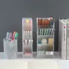 Procesamiento y Personalización/Ins Caja de Almacenamiento de Escritorio Simple Dibujos Animados Cuatro Compartimentos Portalápices Inclinado Caja de Almacenamiento para Brochas de Maquillaje Lápiz Labial