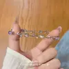 2026 Novo Design de Nicho Pulseira Trançada com Pedras Strass Coloridas e Contas, Moda de Luxo Leve, Joia Versátil de Alta Qualidade