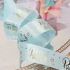 Vendas Diretas de Fábrica Fita Tecida para Estamparia a Quente DIY Fita Colorida de Poliéster Impressa Pode Fazer Laços Embalagem para Confeitaria Floricultura