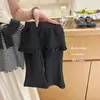 ¡Limón Salado SevenLittle Ouni! Conjunto de otoño para niña: Camiseta de manga larga con cuello de muñeca, bajo con volantes y pantalones de campana