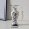 Adornos de Jarrón de Cerámica Retro para Entrada de Casa Porcelana Antigua Azul y Blanco Adornos Florales para Sala de Estar Pedidos de Texto Cifrado