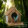 Nido de Pájaro de Madera Colgante Casa para Colibríes con Comedero de Cría Casa Cálida para Pájaros al Aire Libre Caja para Cría de Pájaros en Casa