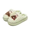 Pantuflas de Algodón de Oso Perezoso de Dibujos Animados para Mujer, Pantuflas de Hogar para Otoño e Invierno, Suela Gruesa, Antideslizantes, Felpa, Cálidas y Cómodas