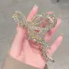 Grampo de Cabelo Grande Elegante com Laço na Parte de Trás da Cabeça Clip Avançado para Cabelo Nova Presilha de Metal Grande Pinça Tubarão para Mulheres