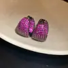 Pendientes Asimétricos de Gota de Agua con Circonita Estilo Retro Europeo y Americano Moda Elegante Versátiles Pendientes Lujo Ligero Pendientes de Gama Alta