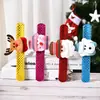 Oso Santa de Liquen Círculo de Palmadas Lindo Terciopelo Infantil Pulsera Luminosa Círculo de Palmadas Navideño Regalo