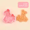 Serie de Conejos Cortador de Galletas 3D Realista DIY Diseño de Presión Tridimensional Molde para Galletas Fondant Material de Grado Alimenticio