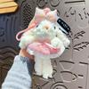 Llavero Creativo de Peluche de Conejo de Orejas Largas con Vestido de Princesa, Llavero de Conejo Caricaturesco Lindo, Colgante para Bolso de Estudiante con Forma de Corazón, Regalo