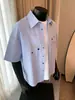 Camisa de Botones Rayada Vintage del Fabricante Original Marca de Moda Estilo Universitario Para Pareja High Street Versátil Holgada Casual