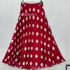 Falda de Lunares Veraniega Transfronteriza de 95 cm Sudáfrica y América del Norte Clásica Versátil Ajustada Plisada Falda Larga para Mujer