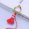 Chaveiro Pingente Anel com Franja de Fio de Algodão Céu Estrelado Pingente de Nó de Diamante Brocado Song Acessório Pingente DIY Artesanal Charme para Bolsa