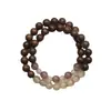 Pulsera Original Nueva China de Sándalo Dorado Natural Ojo de Gato Diseño de Nicho Simple Doble Círculo Apilada Para Usar Pulsera Blanca para Mujer