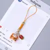 Colgante de llavero de cuentas de rompecabezas, colgante de gato de la suerte de cerámica pintada, llavero con etiqueta de mensaje de bendición, cadena para teléfono, pequeño adorno
