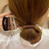 Liga para el cabello estilo coreano color té con leche de alta elasticidad plisada con base de goma Banda para el cabello de temperamento simple cubierta de cuero coleta bola de cabeza cuerda para mujer