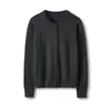 Cárdigan 100% Lana Fina Lavable a Máquina para Mujer, Suéter Delgado de Cuello Redondo, Top Base de Punto Holgado Casual