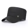 Gorra plana unisex para protección de oídos transfronteriza, sombrero de sol casual para exteriores de primavera y otoño, gorra de béisbol negra simple versátil con forro polar