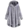 Amazon ebay2025 Inverno Nova Moda Feminina Europeia e Americana Botão Pelúcia Top Irregular Tendência Marca Cor Sólida Casaco