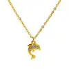 Collar de Pez con Incrustaciones de Diamantes Serie Playa y Océano Versátil Europeo y Americano para Mujer Transfronterizo Lujo Ligero Acero de Titanio de Alta Gama Colgante Venta al por Mayor